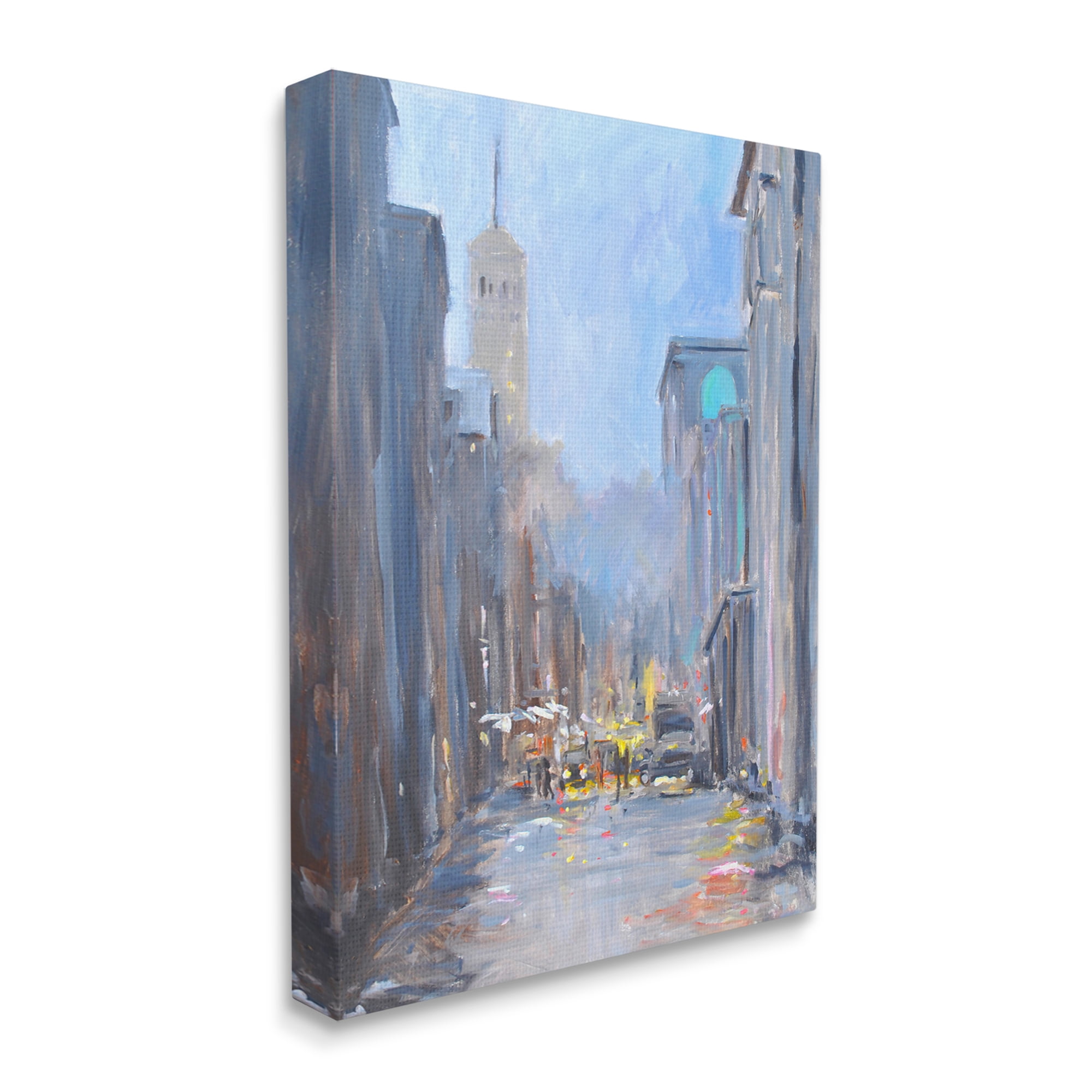 Stupell Industries Abstract Rainy City Reflections Tall Urban Buildings Painting Gallery Wrapped Canvas Print Wall Art, Design by Allayn Stevens