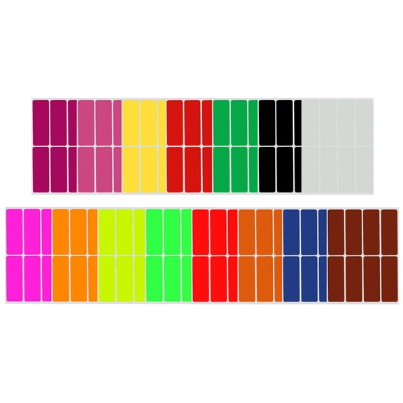 Colored Label sticker rectangle in 15 colors 1 x 3 inch writable labels - 120 Pack by Royal Green