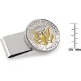thumbnail image 2 of UPM Global 13171 Selectively Gold-Layered Presidential Seal JFK Half Dollar Stainless Steel Silvertone Coin Money Clip, 2 of 4