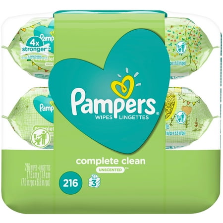 Pampers Complete Clean Unscented Baby Wipes (216 count)