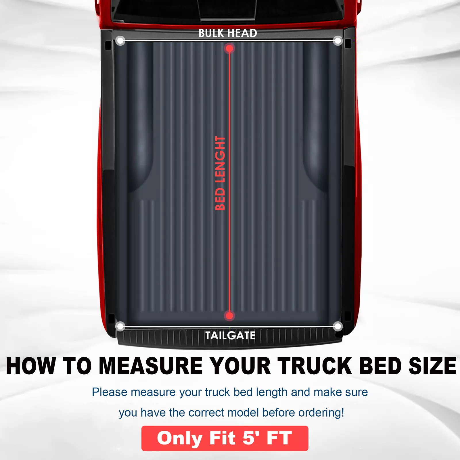 MOSTPLUS 3-Fold 5FT Short Bed Truck Tonneau Cover for 2005-2012 Chevy Colorado GMC Canyon