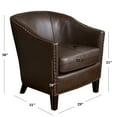 thumbnail image 5 of GDF Studio Hawthorne Contemporary Club Chair with Nailhead Trim, Brown Bonded Leather and Dark Brown, 5 of 5