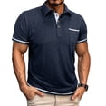 thumbnail image 2 of TAGOLD Mens Summer Short Sleeve Turndown collar Blouse & Shirt Solid Color Pocket Button Casual Top, 2 of 5
