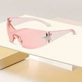 thumbnail image 3 of Rimless Sunglasses For 2000S Wrap Around Fashion Glasses Frameless Shades, 3 of 3