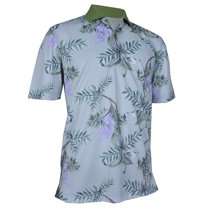 Monterey Club Men's Palika Hawaiian Print Golf Polo Shirt #1597