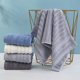 thumbnail image 1 of Set de toallas de baño de algodón en pack de 2 | Secado rápido ultra absorbente | 75×35cm Gris-Blanco-Azul- Gris Oscuro | Suave, duradero, ligero para casa, gimnasio, viajes | Resistente al, 1 of 6
