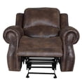thumbnail image 5 of Navarro  Saddle Brown Faux Leather Reclining Chair, 5 of 13