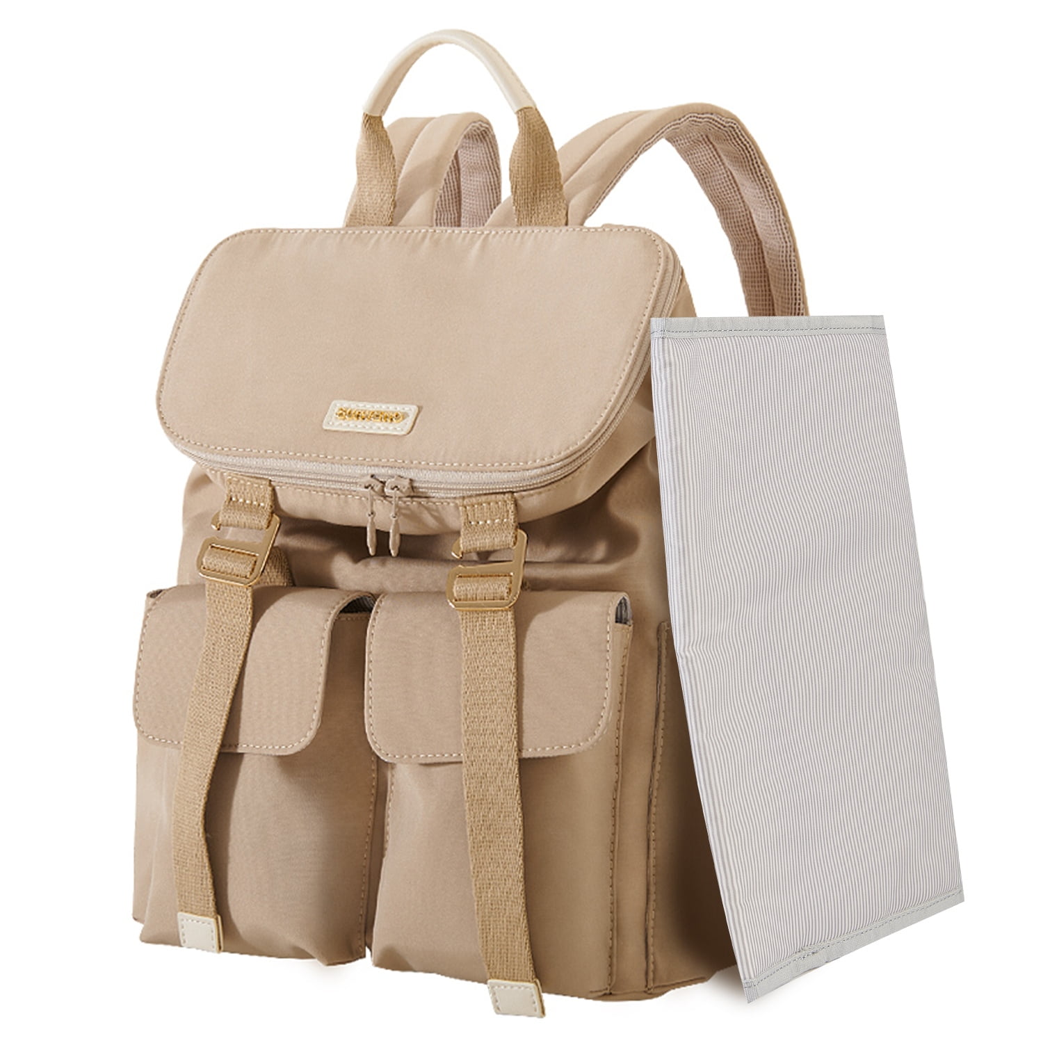 Sunveno Deluxe Diaper Backpack Large Capacity Backpack Diaper Bag in Brown