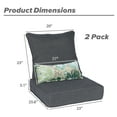 thumbnail image 4 of BPS 23x26x5 inch Outdoor Deep Seat Cushion, Water-Resistant Patio Furniture Cushions for Outdoor Chairs, Sofa, Couch, 2-Piece, Charcoal, 4 of 8