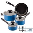 thumbnail image 1 of Juego de ollas Farberware Reliance, antiadherente de aluminio 12 piezas, color azul, 1 of 6
