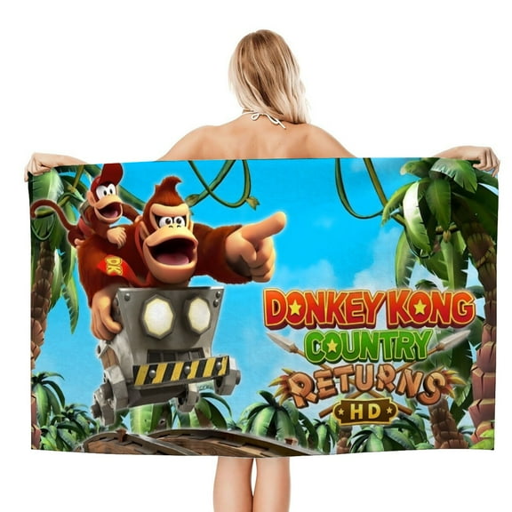 Bath Towels for Donkey Kong Beach Towel Kids Girs Boys Gifts Soft & Absorbent for Bathroom Travel Camping Vacation 20×40 inch