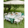 thumbnail image 3 of Outdoor Tablecloth with Umbrella Hole and Zipper, Happy Birthday Rectangle Table Cloth 60x120 Inch Waterproof Tablecloth, Green Dress Crown Carriage Flowers Butterfly Picnic Table Cover for Patio, 3 of 7