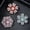 Pink, variant on Brooch Pin Snowflake Shape Shiny Rhinestones Pin with Rotating Outer Layer Multi-Layer Design Lapel Badge