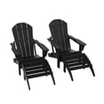thumbnail image 4 of WestinTrends Malibu Outdoor Lounge Chair Set, 4-Pieces Adirondack Chair Set of 2 with Ottoman, All Weather Poly Lumber Patio Lawn Folding Chair for Outside Pool Beach, Black, 4 of 13