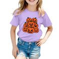 thumbnail image 5 of NIEWTR Kid's Short Sleeved Halloween Bow Print T Shirt For Boys and Girls Fall Tee Dailywear Halloween T-Shirt,, 5 of 6