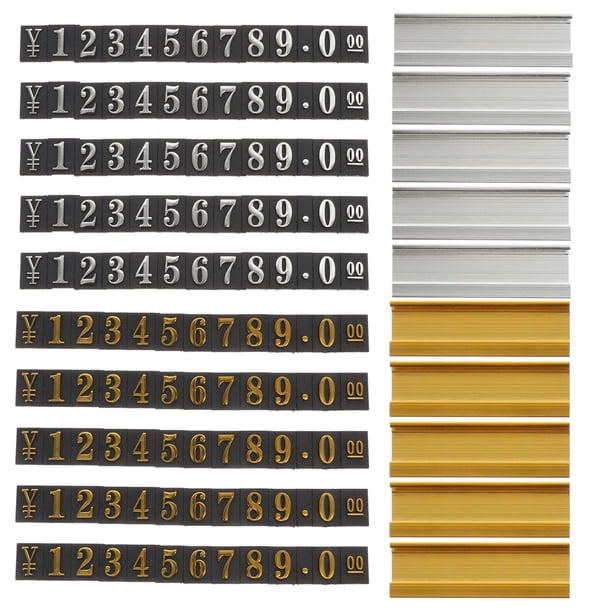 10pcs aleación de aluminio Etiquetas de precios de productos básicos Etiquetas Tipo de adhesivo Precio Etiquetas