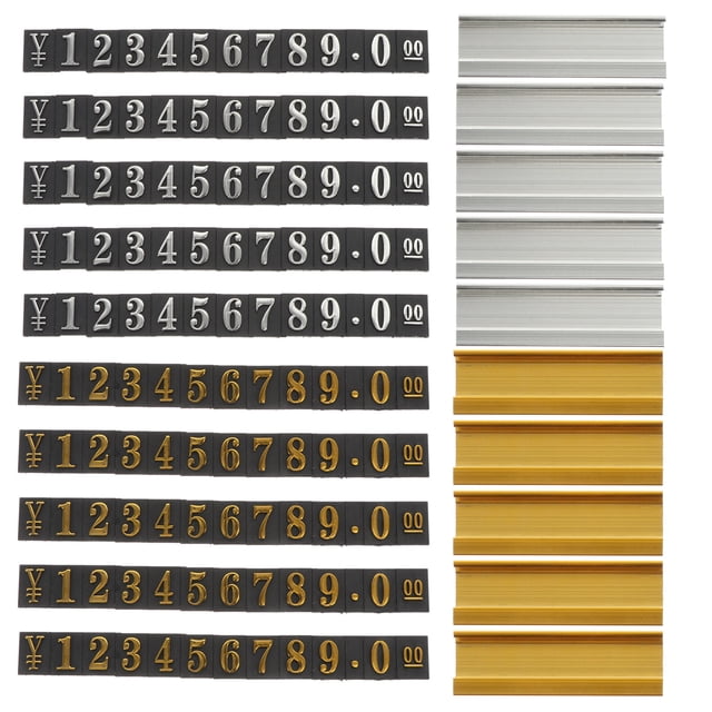 Shisuyan ABS Plastic Price Tags Silver 10Pcs 4.1x1.0x0.2In