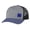 Heather Grey/Blue/Black/Royal Clover, variant on Men's Lucky Clover Shamrock Off-Center Embroidered Golf Mesh Back Trucker Hat, Kelly Green/White/White Clover