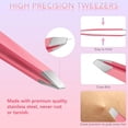 thumbnail image 3 of Tweezers Set for Facial Hair Removal Women, 8Pcs Precision Eyebrow Nail Clipper Plucker Men Ingrown (Pink), 3 of 4