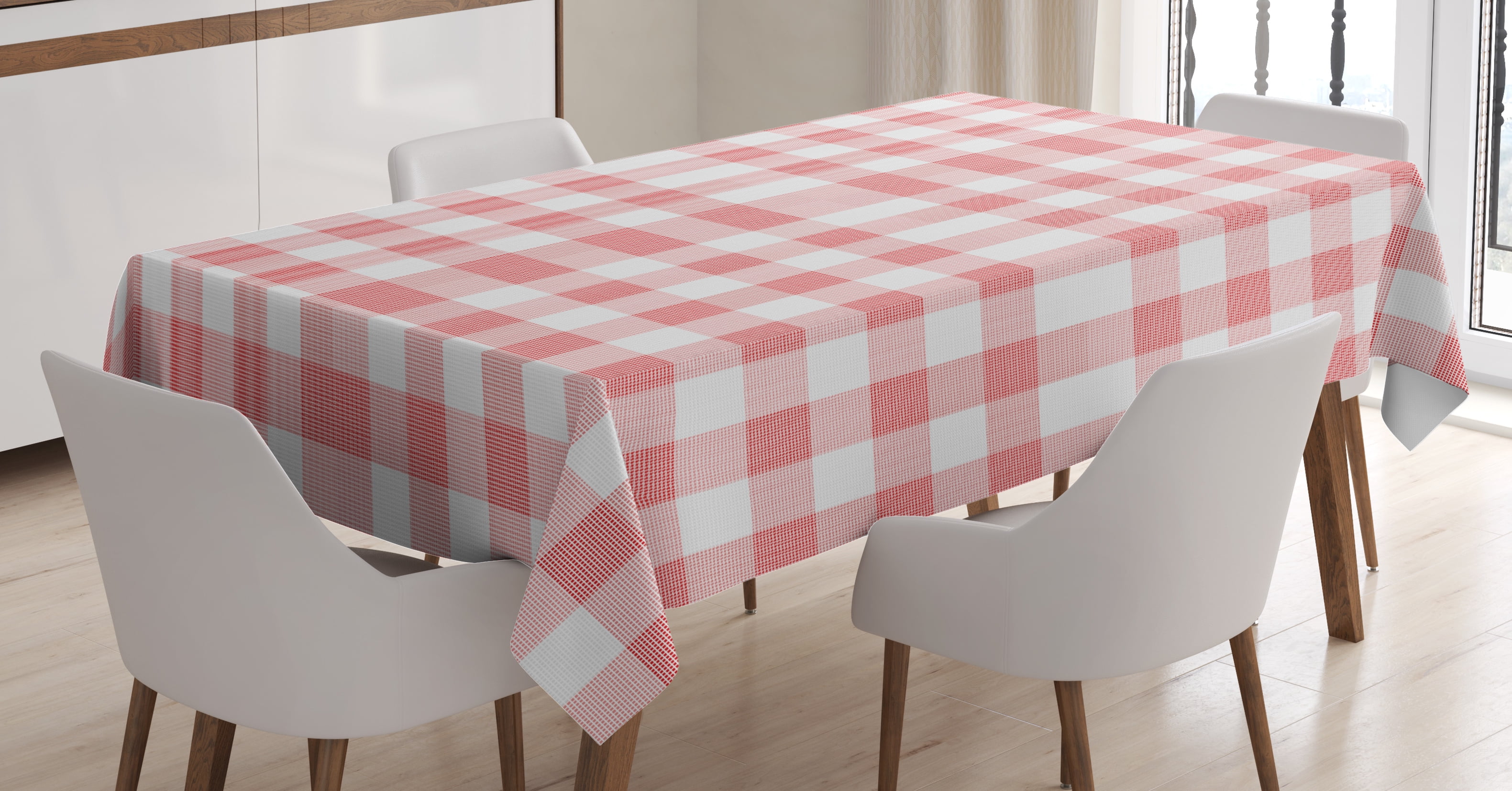 Checkered Tablecloth, Picnic in Countryside Themed Gingham Pattern in