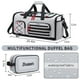 thumbnail image 2 of Bolsa de gimnasio Bosstin para hombre y mujer, bolsa de viaje de 45 litros, bolsa de lona deportiva para gimnasio, fin de semana, mochila nocturna con compartimento para zapatos (gris), 2 of 5