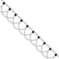 thumbnail image 1 of 925 Sterling Silver Rhodolite Garnet Anklet Ankle Bracelet, 1 of 7