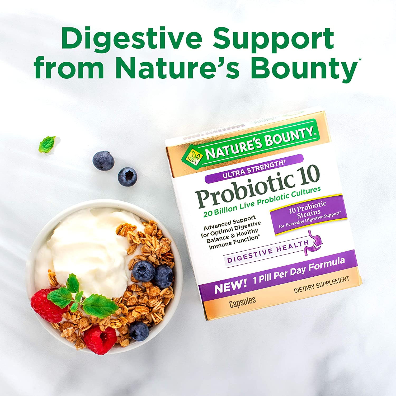 5 Pack - Nature's Bounty Probiotic Acidophilus Tablets, 120 Each
