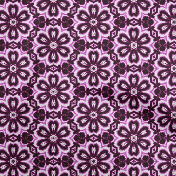 oneOone Polyester Lycra Dark Magenta Fabric Florals Dress Material Fabric Print Fabric By The Yard 56 Inch Wide