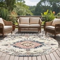 thumbnail image 6 of Beige Boho Washable Round Rug 6ft Area Rug for Living Room, Soft Large Non-Slip Circle Dining Room Rugs Ethnic Tribe Chic Elegant Pink Carpet for Bedroom Entryway Classroom Dorm, 6 of 9