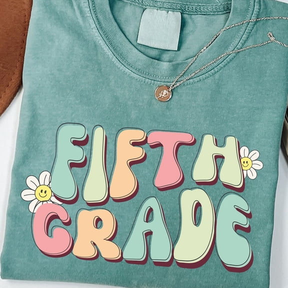 DOPASHIRT 5Th Grade Teacher Shirt, Fifth Grade Teacher Shirt, Retro 5Th Grade Shirt, Fifth Grade Shirt, Elementary School Teacher Unisex S-5XL Hot Trending Shirt, Vintage Birthday Gift