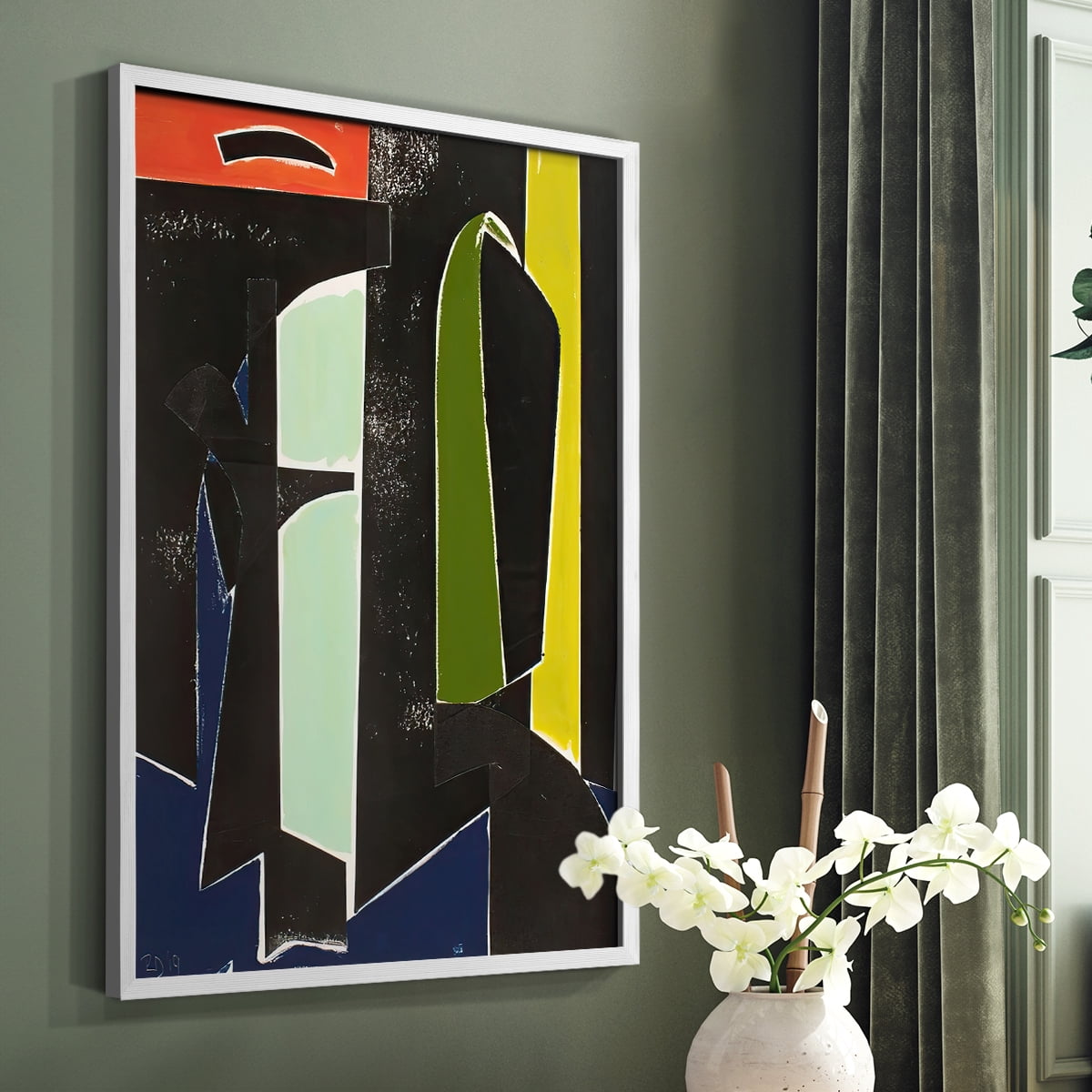Spanish Arches Framed Print in White Solid Wood Framed Print No Nail Hanging