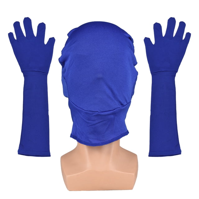 Sobremanga Guantes de máscara de clave de croma azul Guante de capucha de cromakey Fondo de efectos invisibles Máscara de guantes azules de codificación de croma para fotografía de pantalla azul Foto Romacci Sobremanga