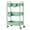 Green, variant on 3-Tier Light White Metal Rolling Utility Storage Cart with Wheels for Craft, Baby Nursery & Cleaning Supplies