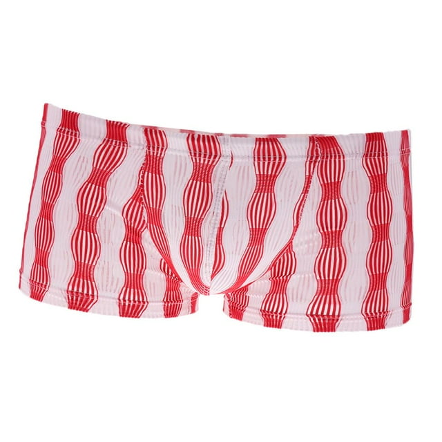Calzoncillos bóxer de malla para hombre, sexys, de cintura baja y planos 30