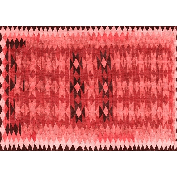 Ahgly Company Indoor Rectangle Southwestern Red Country Area Rugs, 2' x 5'