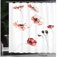 thumbnail image 3 of Ambesonne Flower Shower Curtain, Watercolor Nature, 69"Wx84"L, Orange White, 3 of 4