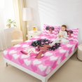 thumbnail image 3 of Castle Fairy Black Kawaii Girl King Sheets 4pcs,Pastel Heart Grid Bedding,Blush White Mint,1 Fitted Sheet, 1 Flat Sheet and 2 Pillowcases, 3 of 6