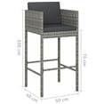 thumbnail image 4 of vidaXL Bar Stools 4 pcs with Cushions Grey Poly Rattan, 4 of 4