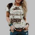 thumbnail image 2 of Women Summer Tops Womens Somebody's Problem T Shirt Western Country Music Summer Graphic Short Sleeve Vintage Top Tees Teen Girl Fall Shirts Women Large Short Sleeve Loose Tunic Ladies Khaki XL, 2 of 4