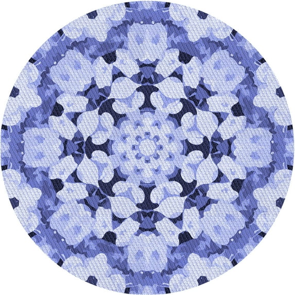 Ahgly Company Indoor Round Patterned Heavenly Blue Area Rugs, 8' Round