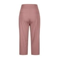 thumbnail image 5 of Dressy Capri Pants for Women Work High Waist Capris Pants with Pocket Casual Office Hiking Golf Lounge Pants Rose, 2XL, 5 of 7