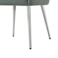 thumbnail image 6 of Inspired Home Donati Leather PU Dining Chair Set of 2 Arm Chair Knob Handle Stainless Steel Legs, Grey, 6 of 9
