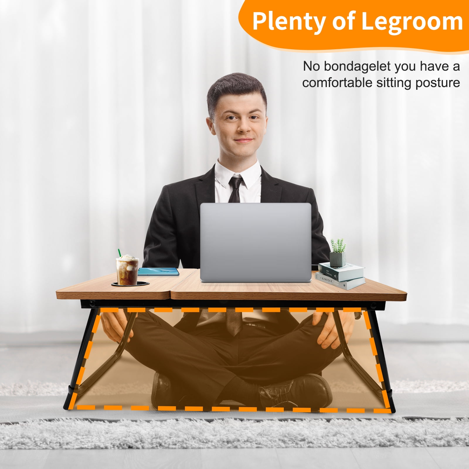 Laptop Bed Tray Table, WLRETMCI Adjustable Foldable Lap Desk for Bed and Sofa, Laptop Desk Notebook Stand for Eating Breakfast, Reading Book