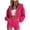 Hot Pink1, variant on yillto Women's Sets Zip up Hoodies Coat Casual Long Sleeve Hooded Cropped Drawstring Sweatshirts with Shorts