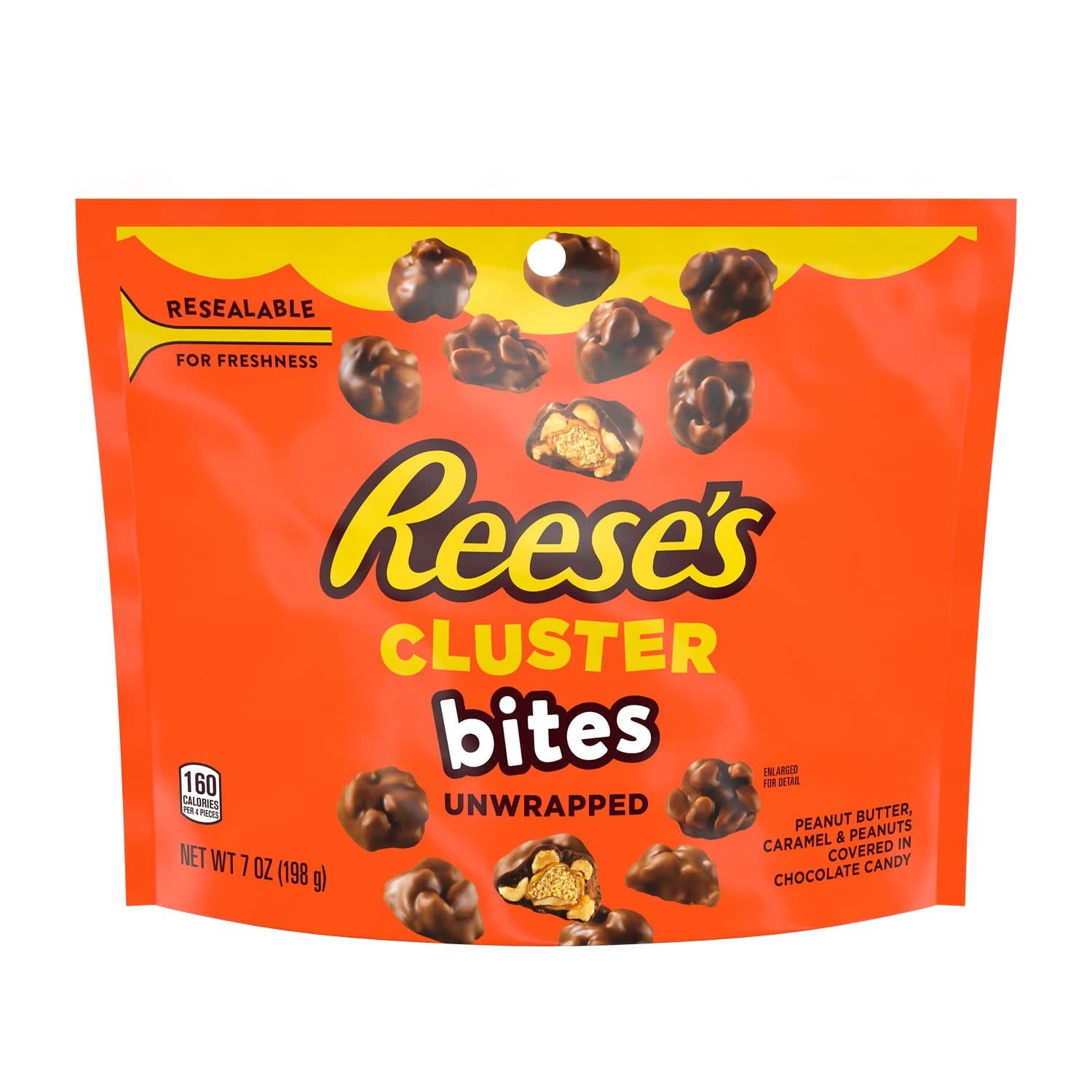 (3 pack) Reese's Cluster Bites Peanut Butter, Caramel and Peanuts Candy, Bag 7 oz