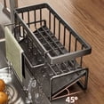 thumbnail image 3 of Organizador de fregadero de cocina, soporte de plástico para esponja y jabón, con colgador de paños, escurridor y bandeja de drenaje automático para encimera de cocina., 3 of 7
