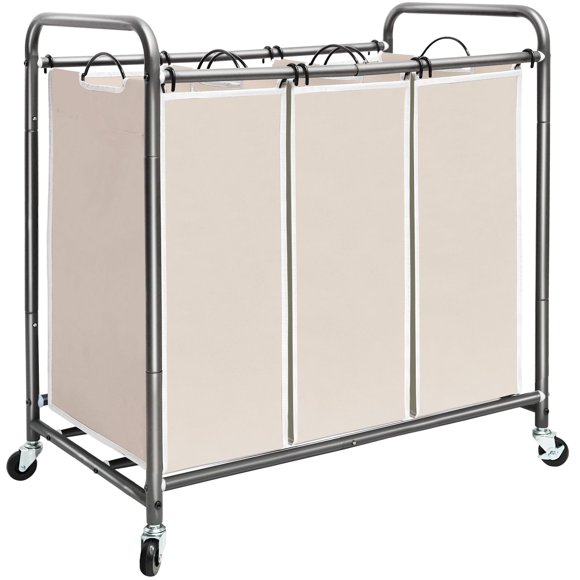 Clasificador de ropa STORAGE MANIAC 136L con ruedas giratorias, color beige