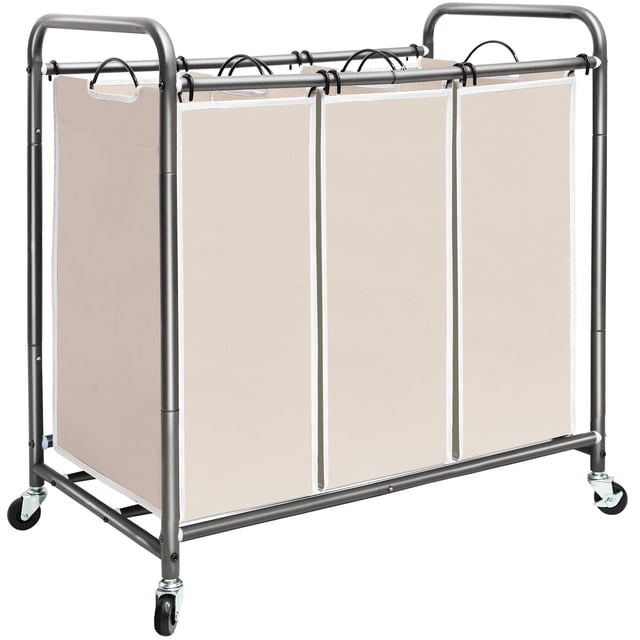Clasificador de ropa STORAGE MANIAC 136L con ruedas giratorias, color beige