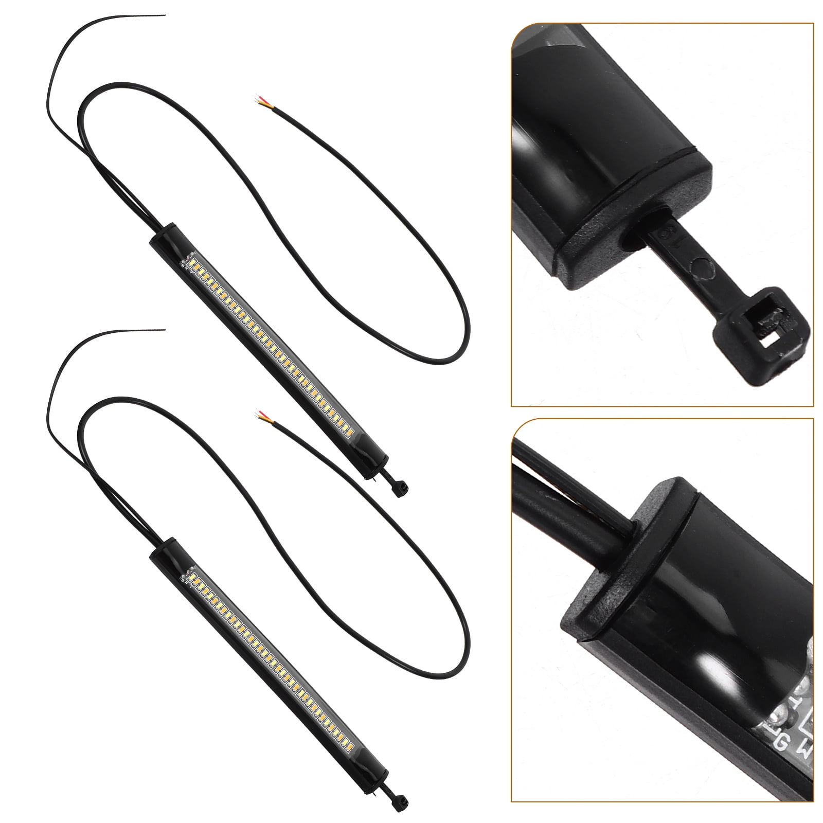 LIFKOME 2Pcs Black LED Turn Signal Strip Motorcycle Lights Dual Color High Brightness PVC Silicone