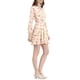 thumbnail image 4 of Vestido floral de manga larga con cintura elástica y dobladillo con volantes INSPIRE CHIC para mujer, con cinturón, XL, blanco, 4 of 6